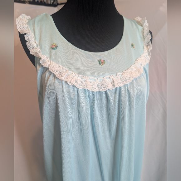 Vintage Ruffles & Embroidered Rosettes Slip Dress - Picture 3 of 4